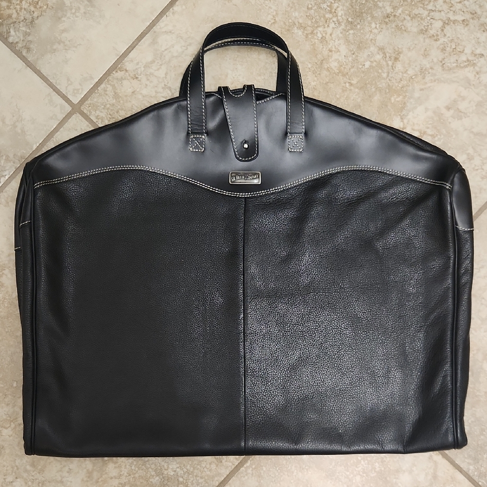 Leather Black Travel Garment Bag